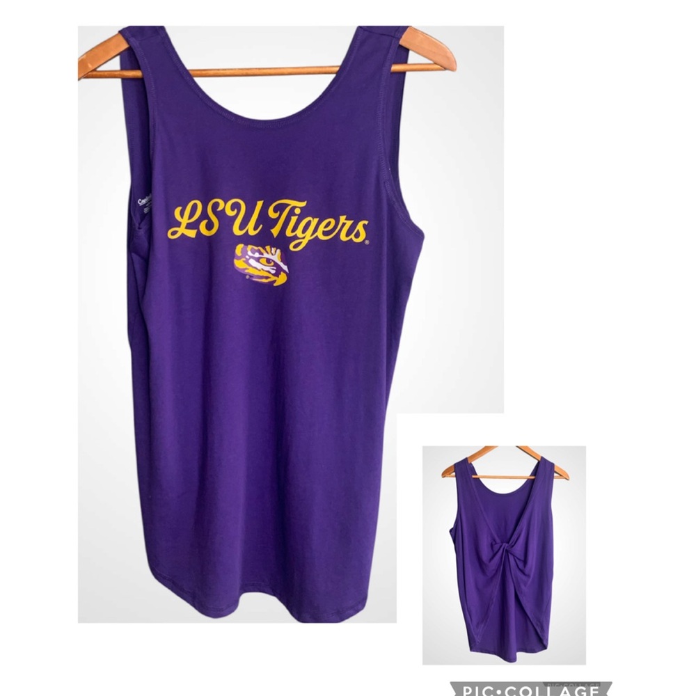 LSU Tigers Women's Purple Twist Back Tank Top Large